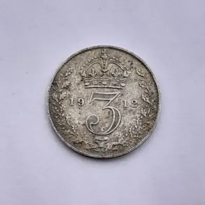 Great Britain 1912 silver 3d AU
