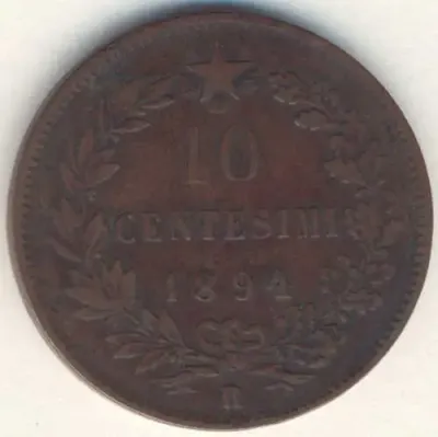1894 Italy 10 centesimi - XF