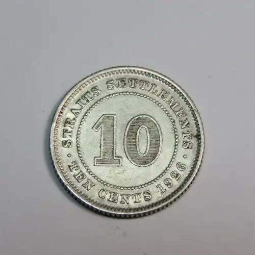 1926 Straits Settlements 10 cents - Silver - XF