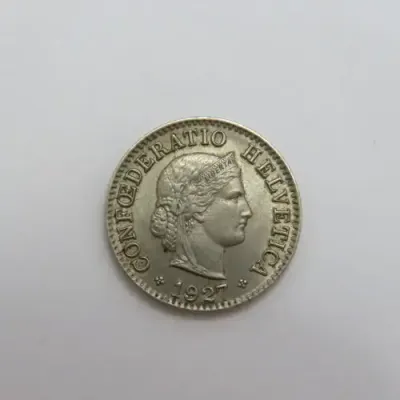 1927 B Switzerland 5 rappen AU