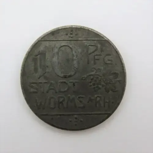 1918 Germany Notgeld 10 Pfennig WORMS (Hesser)