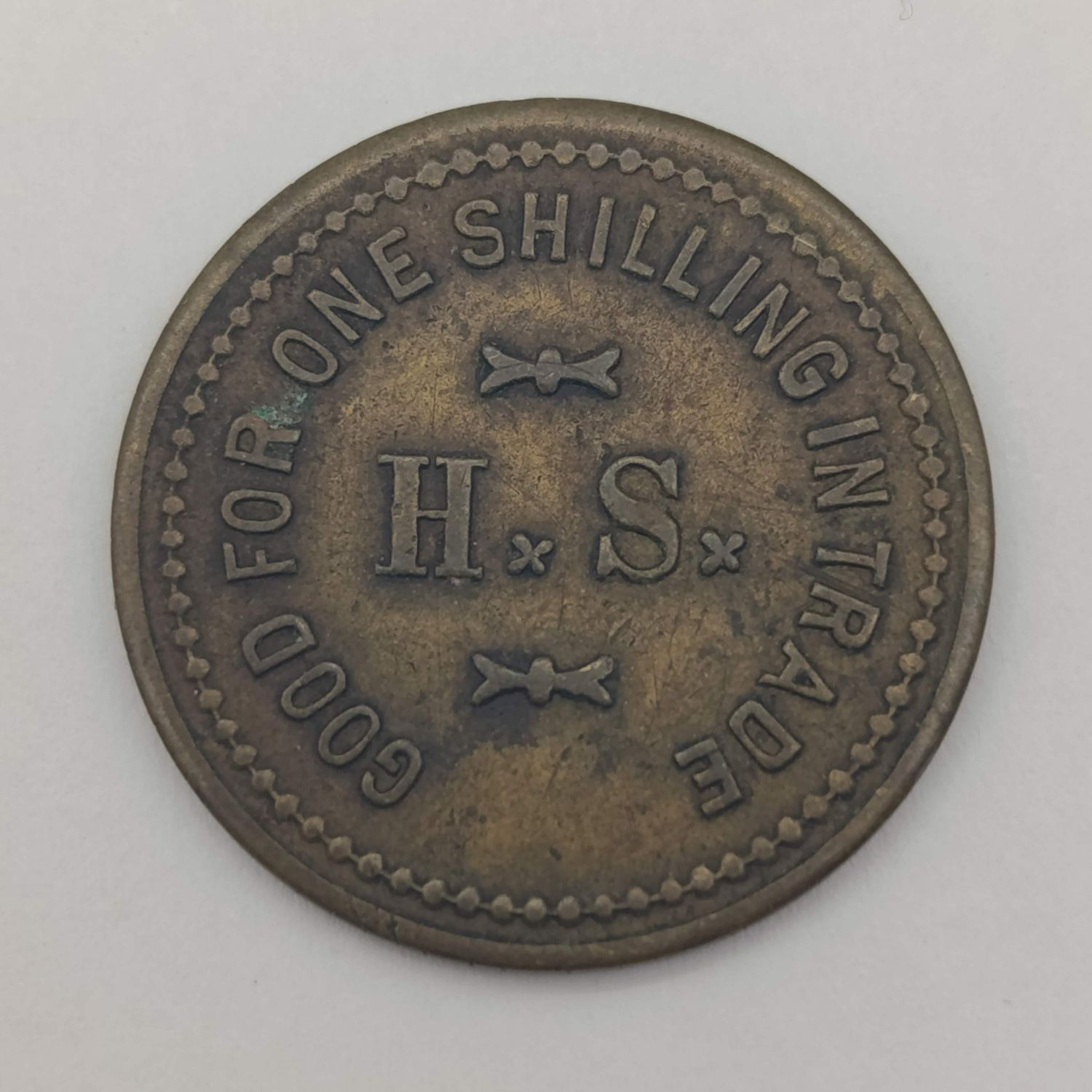 Antique Hermann Sohr 1 Shilling token issued circa 1911-1923 in De Aar