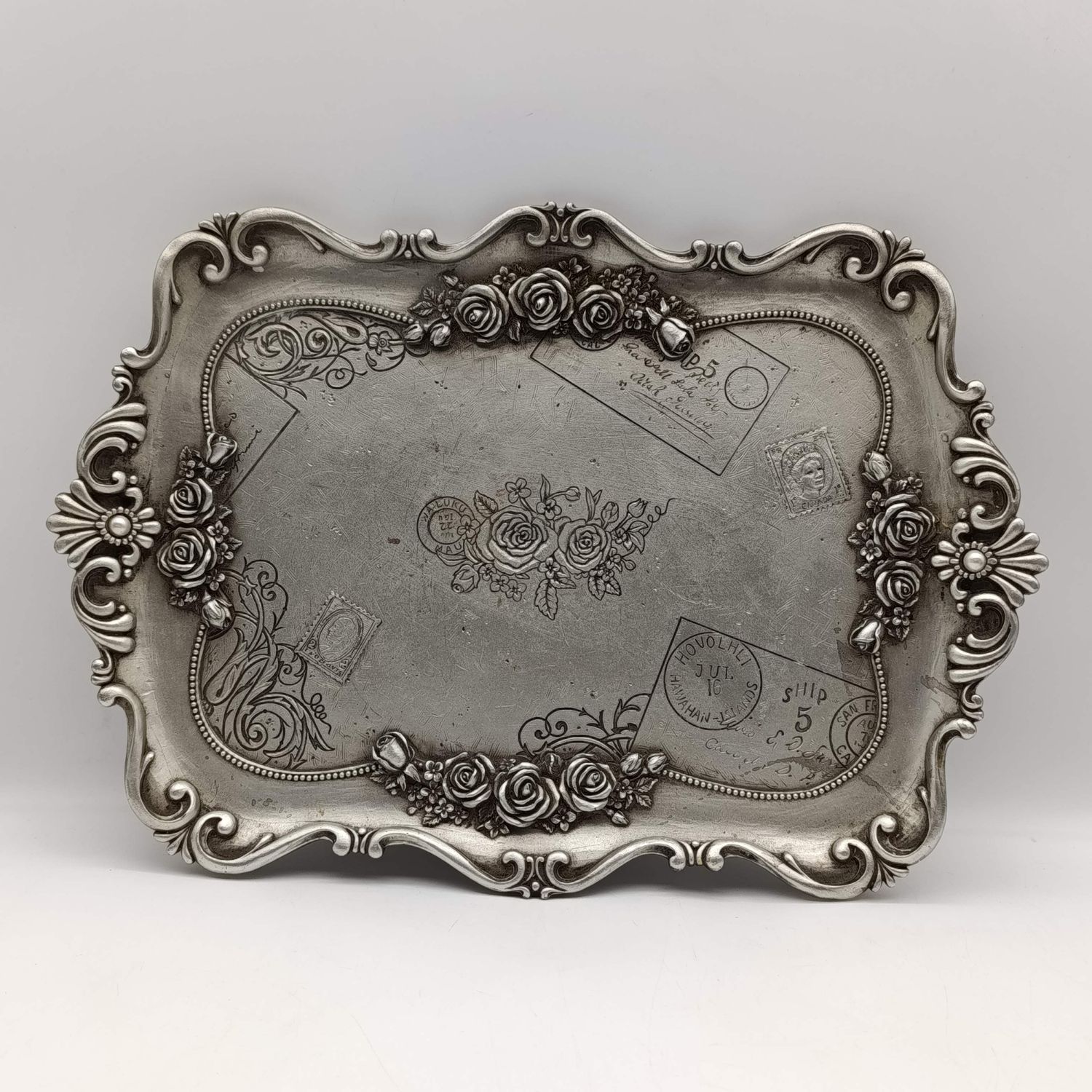Beautiful Rustic design poly-resin tray