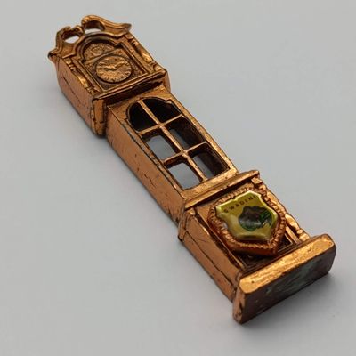 Vintage copper color Swadini Souvenir grandfather clock nik nak