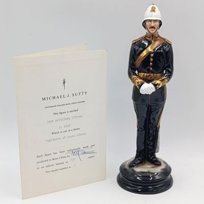 Michael J. Sutty Cape Artillery officer porcelain figurine - #5 of 250 - missing sword