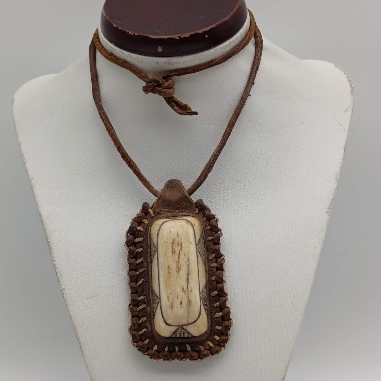 Original Omaki/Ekipa set in traditional Himbu style leather jewellery