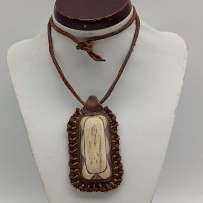 Original Omaki/Ekipa set in traditional Himbu style leather jewellery