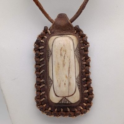 Original Omaki/Ekipa set in traditional Himbu style leather jewellery