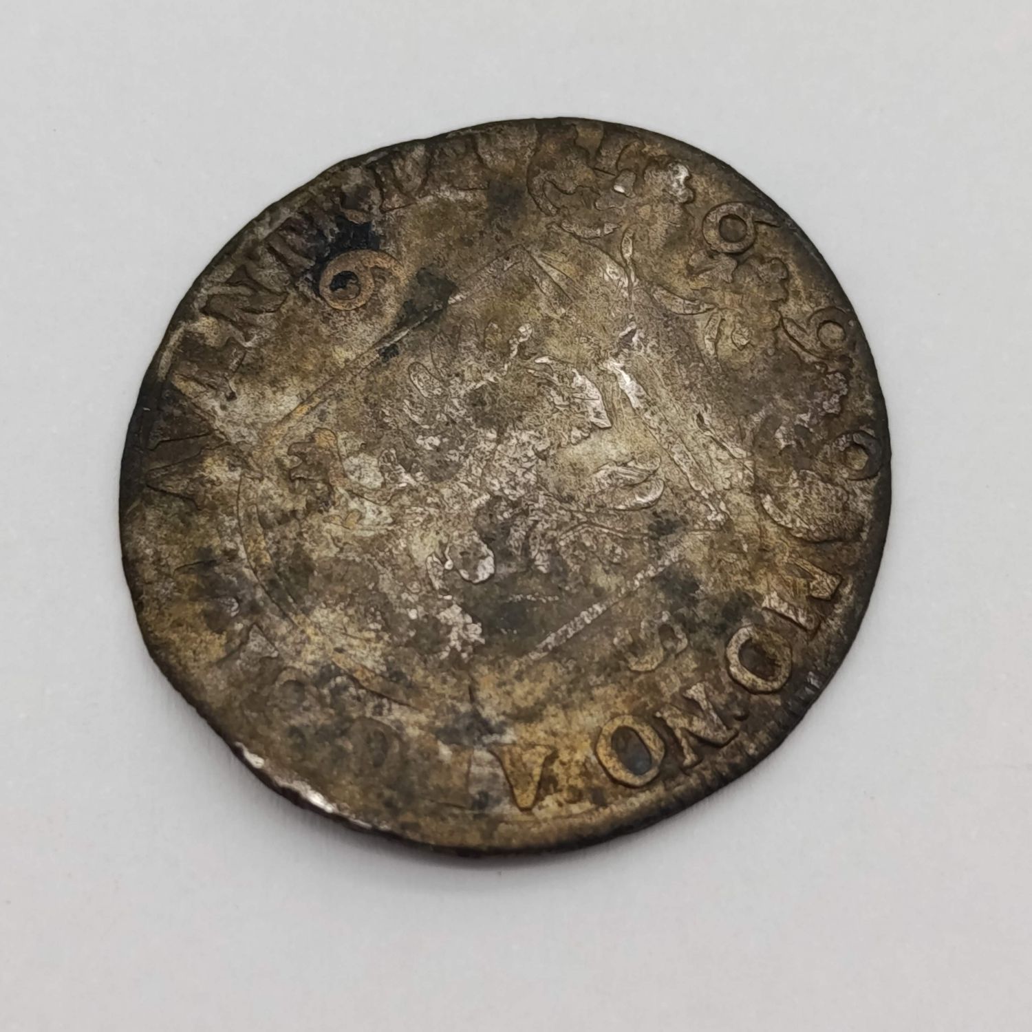 Shipwreck coin from the mereustein - 1690 Arend - Schelling
