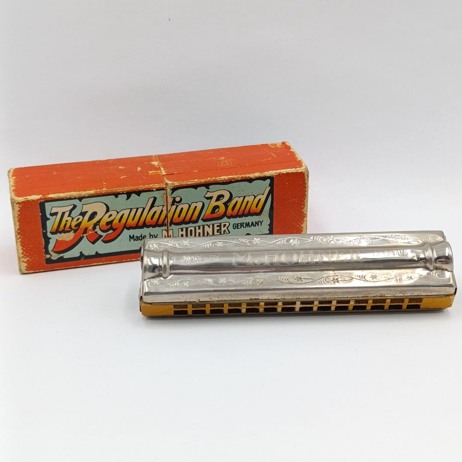 Regulation Band Hohner mouth harmonica in original box
