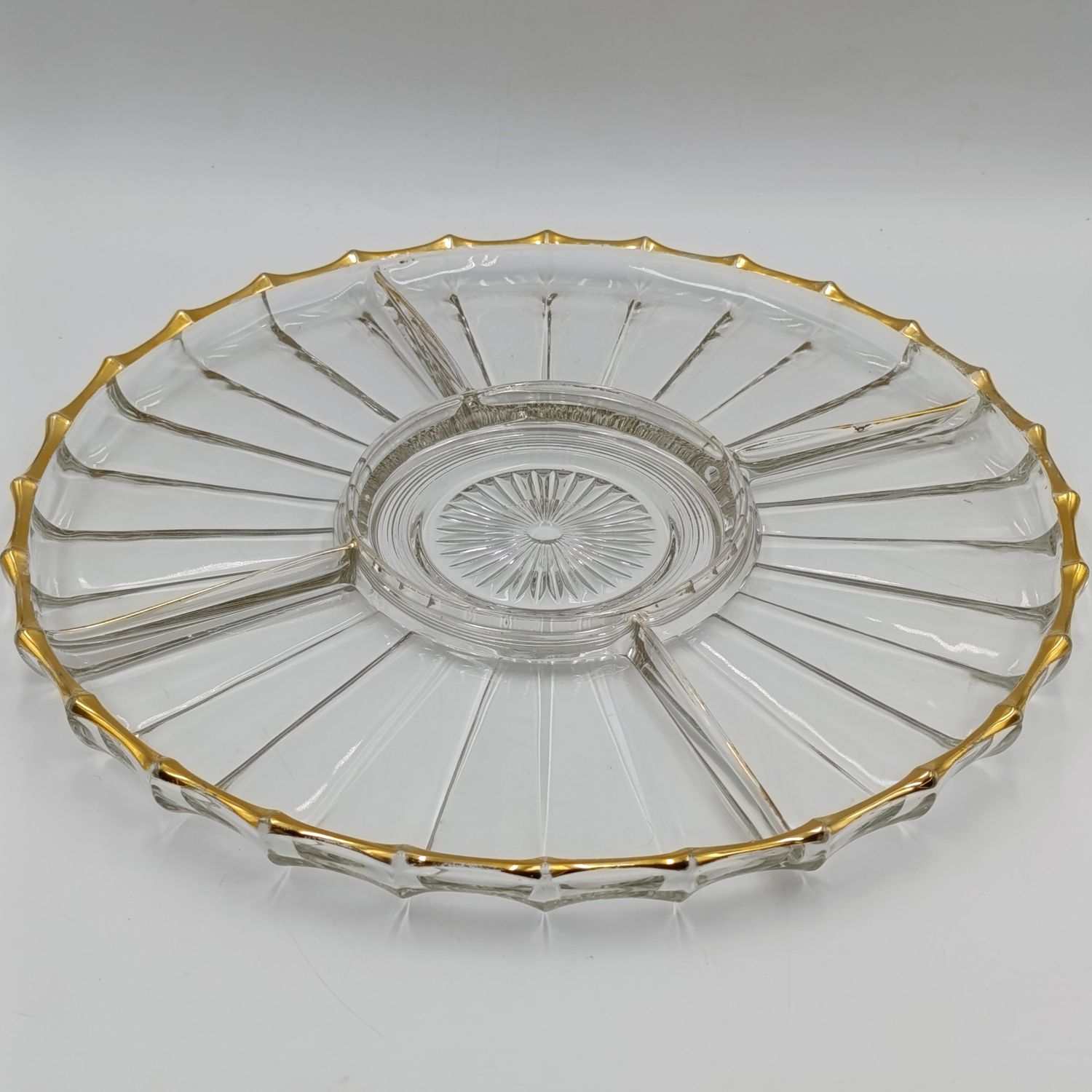 Beautiful glass snack serving dish