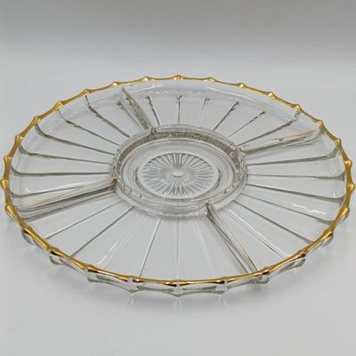 Beautiful glass snack serving dish