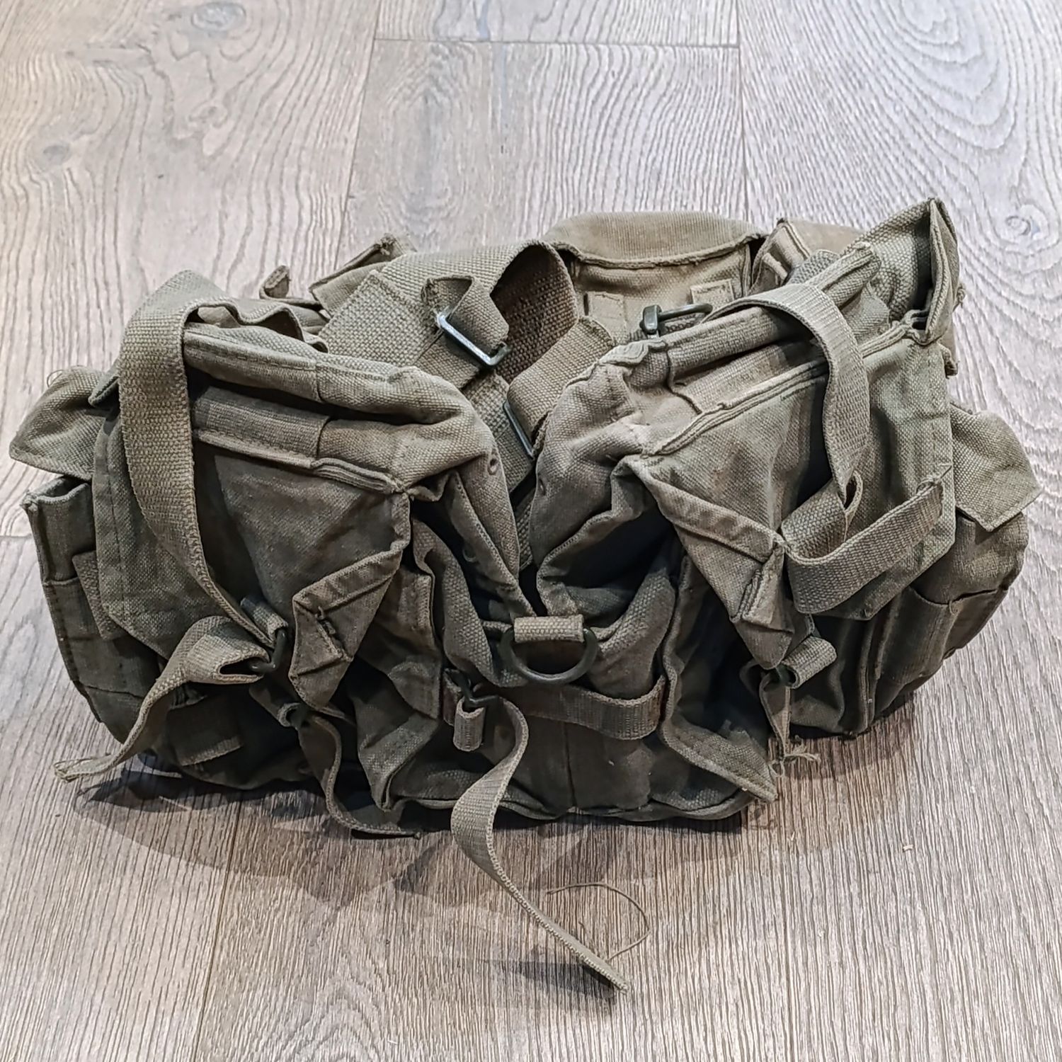 SADF Kidney, ammo and R1 ammo pouches on webbing belt