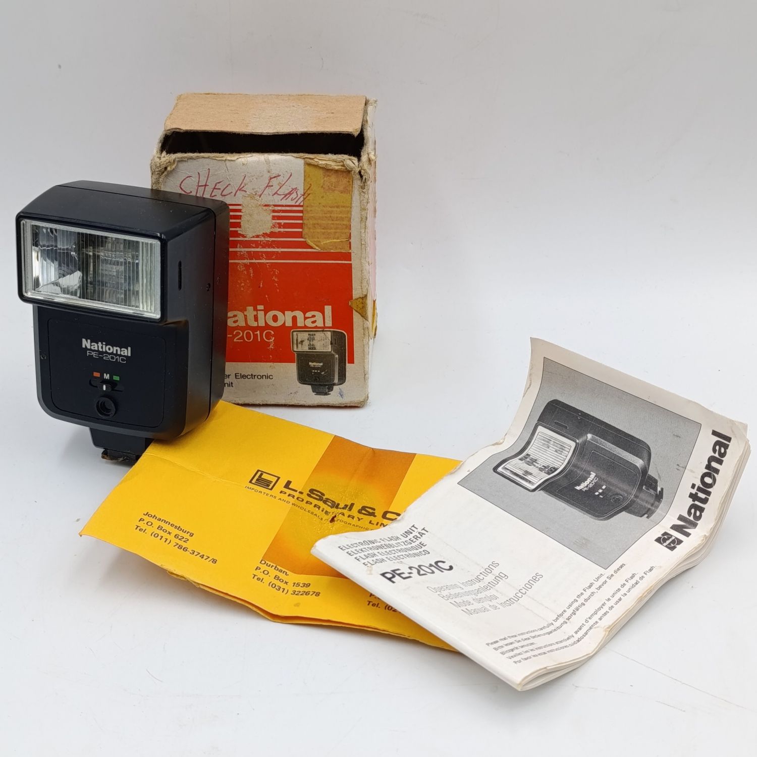Vintage National PE-201C Camera flash in box - working