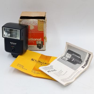 Vintage National PE-201C Camera flash in box - working
