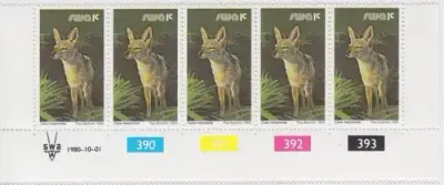 SWA - Set of Control Strips Third Decimal Definitive Issue - 1 Oct 1980, SACC 358-374, as per scan