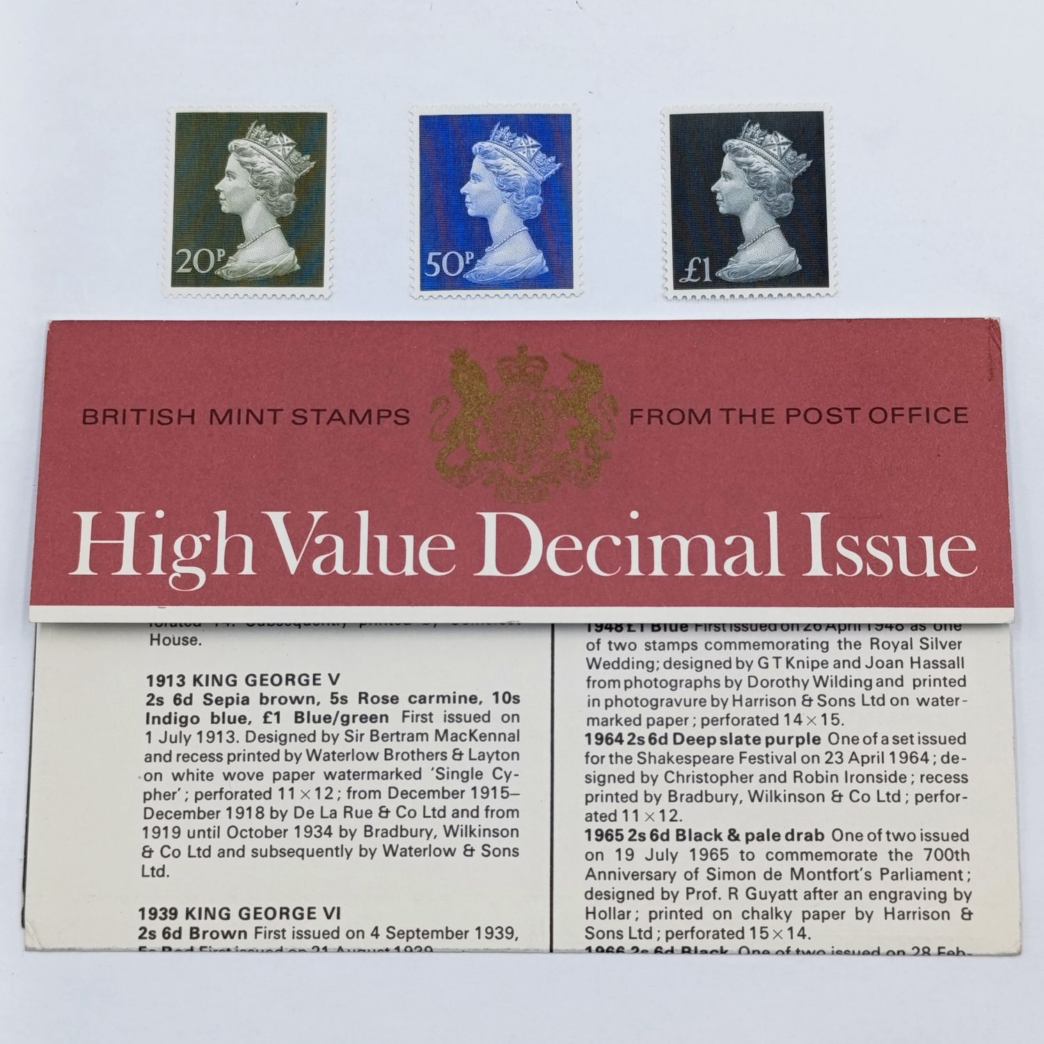 British mint stamps High Value decimal Issue Pack no 38
