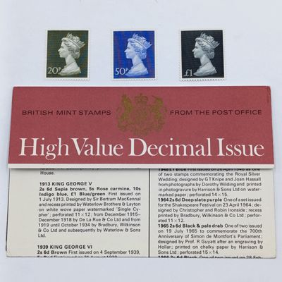 British mint stamps High Value decimal Issue Pack no 38