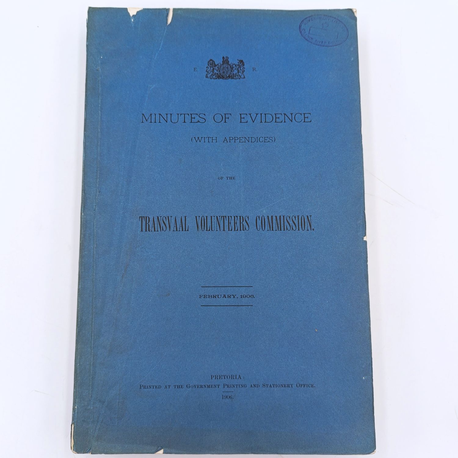 1906 Minutes of Evidence (with appendices) of the Transvaal Volunteers commission