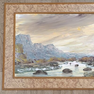 St. Clare landscape painting in frame