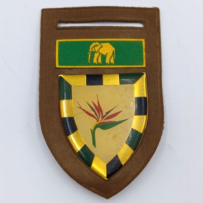 SADF 6 SA Infantry tupperware flash with metal shoulder flash