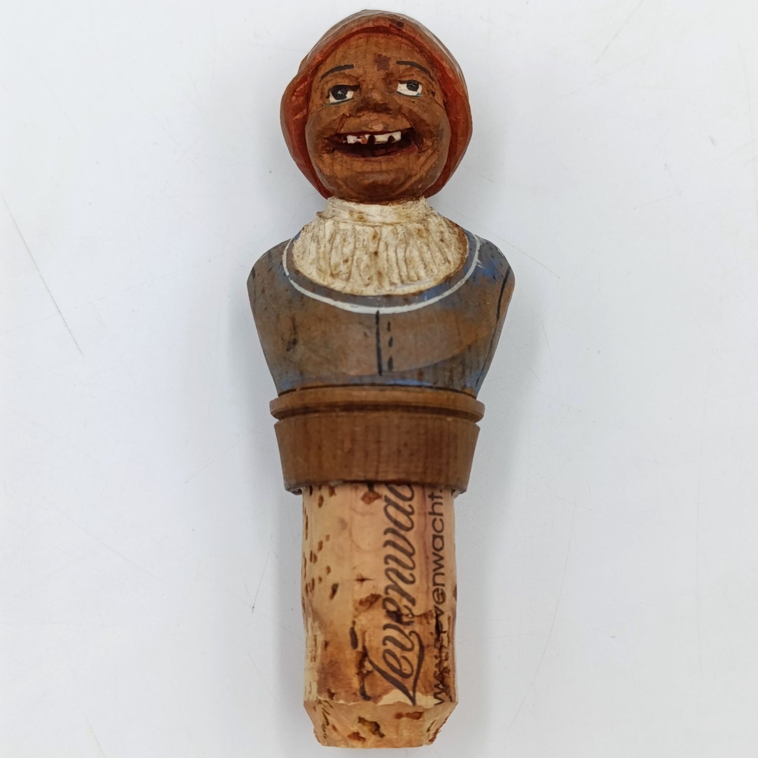 Vintage wooden carved wine stopper