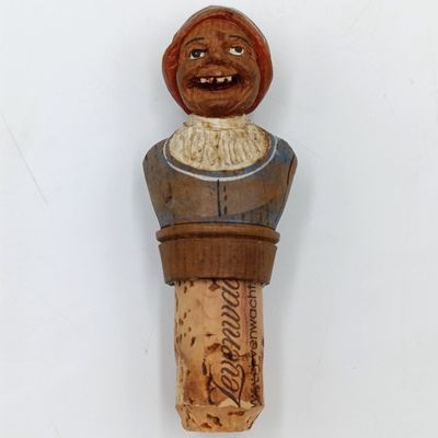 Vintage wooden carved wine stopper