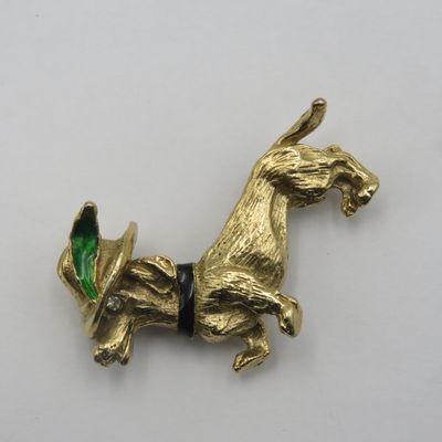 Beautiful gold colour Dachshund brooch