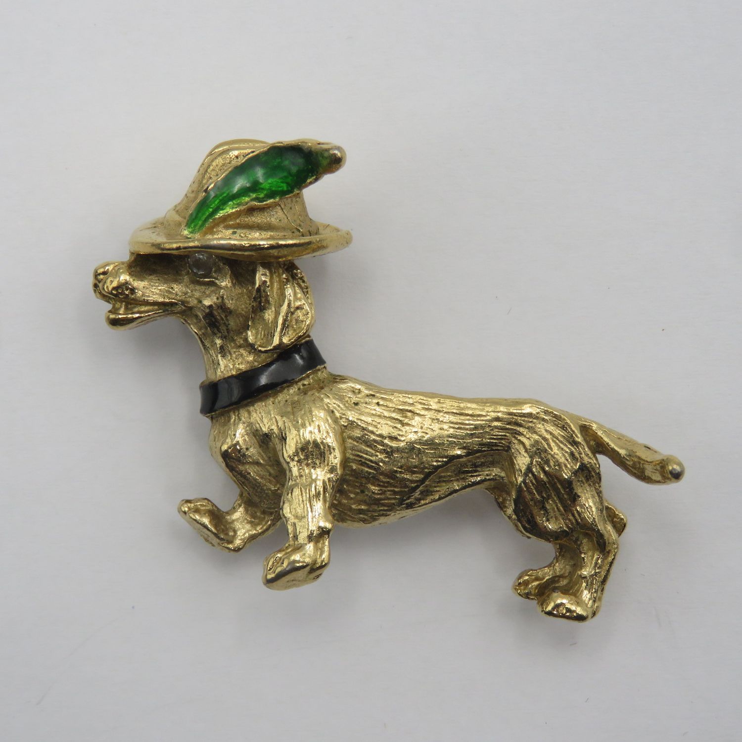 Beautiful gold colour Dachshund brooch