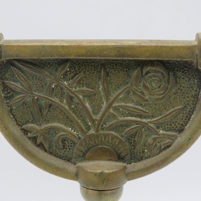 Antique brass stand for fire tools