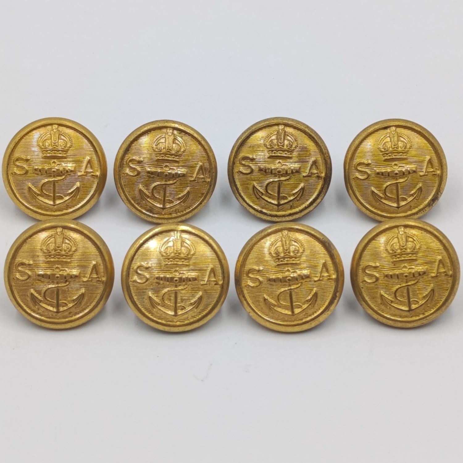 South African  Navy - Lot of 8 buttons made by Metal Art, Pretoria