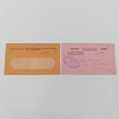 Pair of different vintage Telegram covers - South Africa