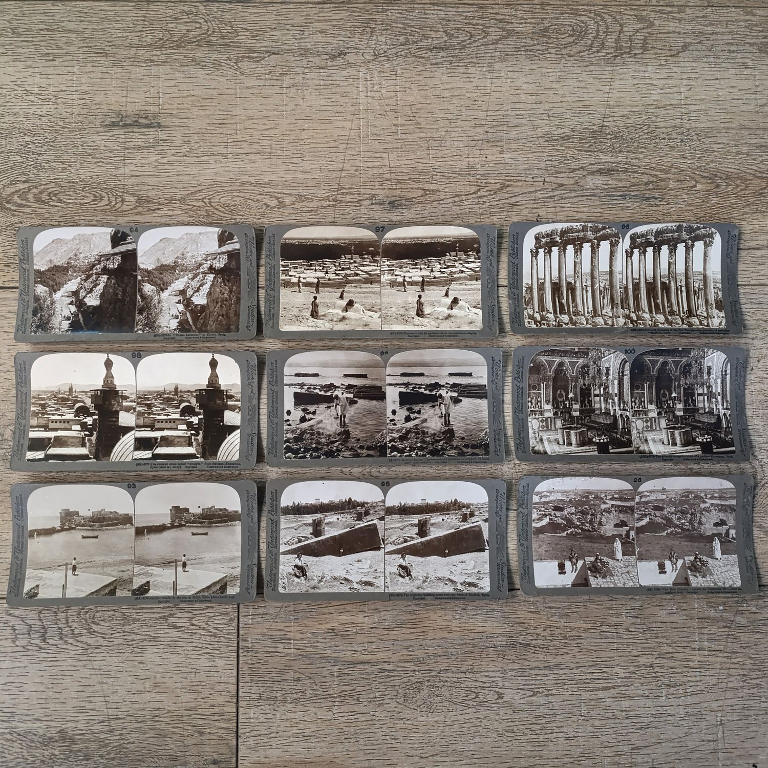 Lot of 9 antique SYRIA stereocards