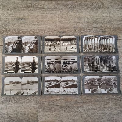 Lot of 9 antique SYRIA stereocards