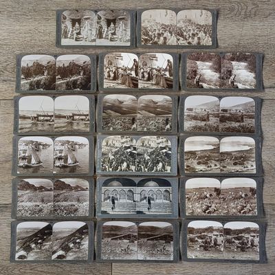 Lot of 17 Palestine / Israel stereocards - antique