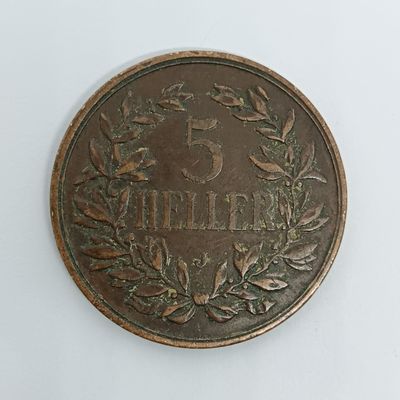 German East Africa 1909 Five Heller XF