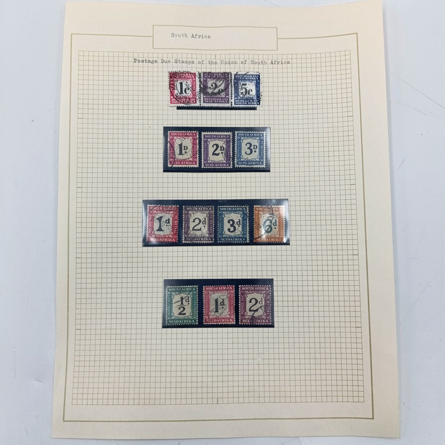 Lot of 10 postage due stamps plus RSA lot of 3 postage due stamps