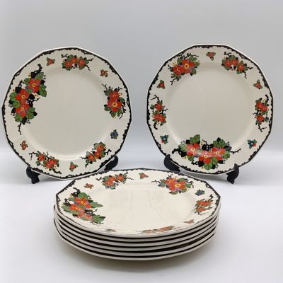 Set of 8 antique Royal Doulton Woburn dinner plates