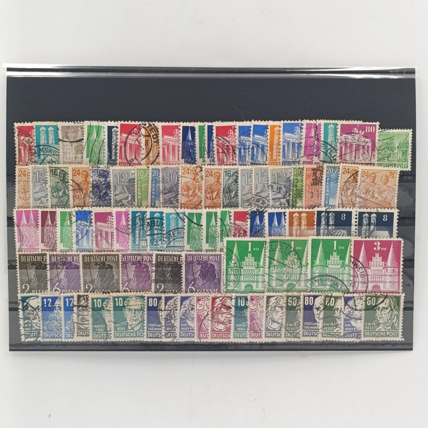 Post WW2 German stamps 1946 to 1949 Pre - Bundespost era - Lot of 87 stamps