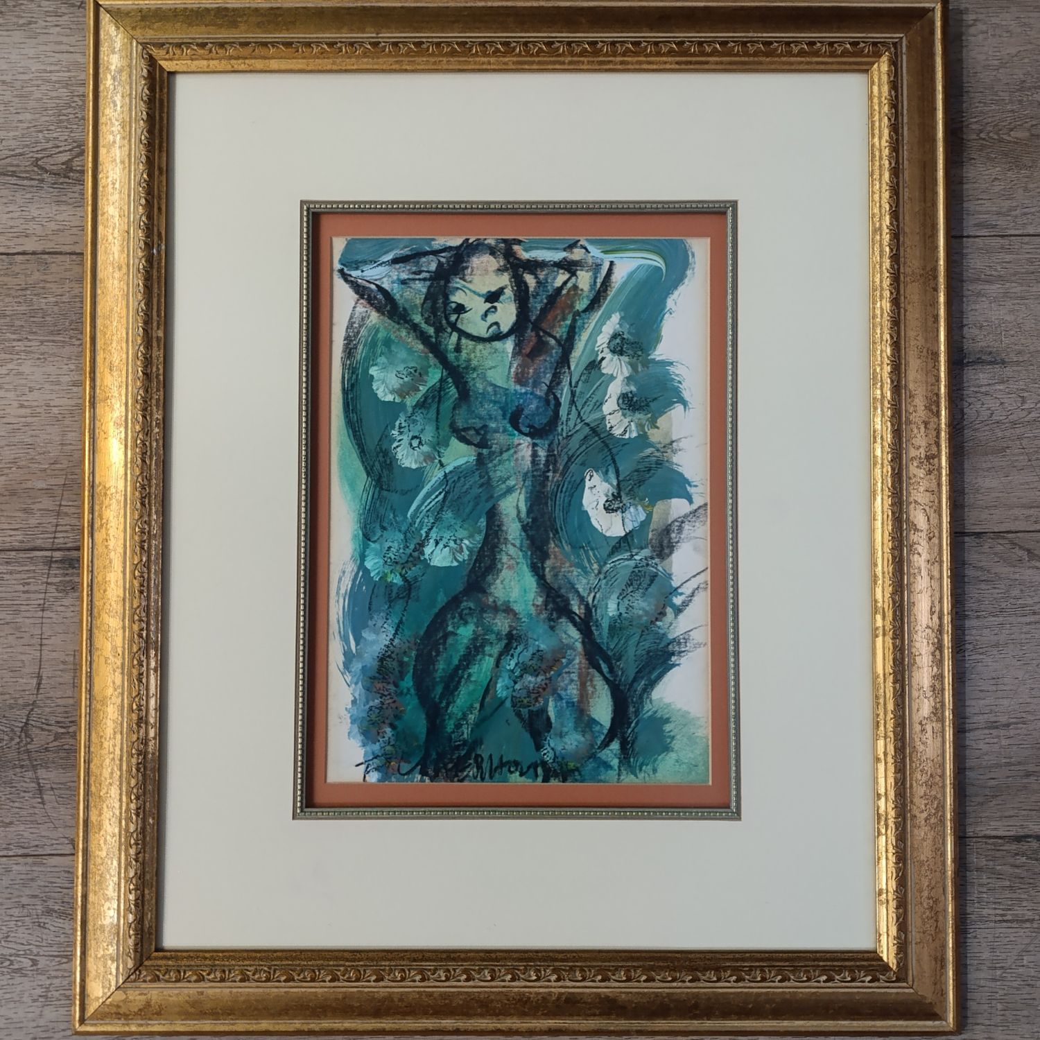 Original France Claerhout painting in frame