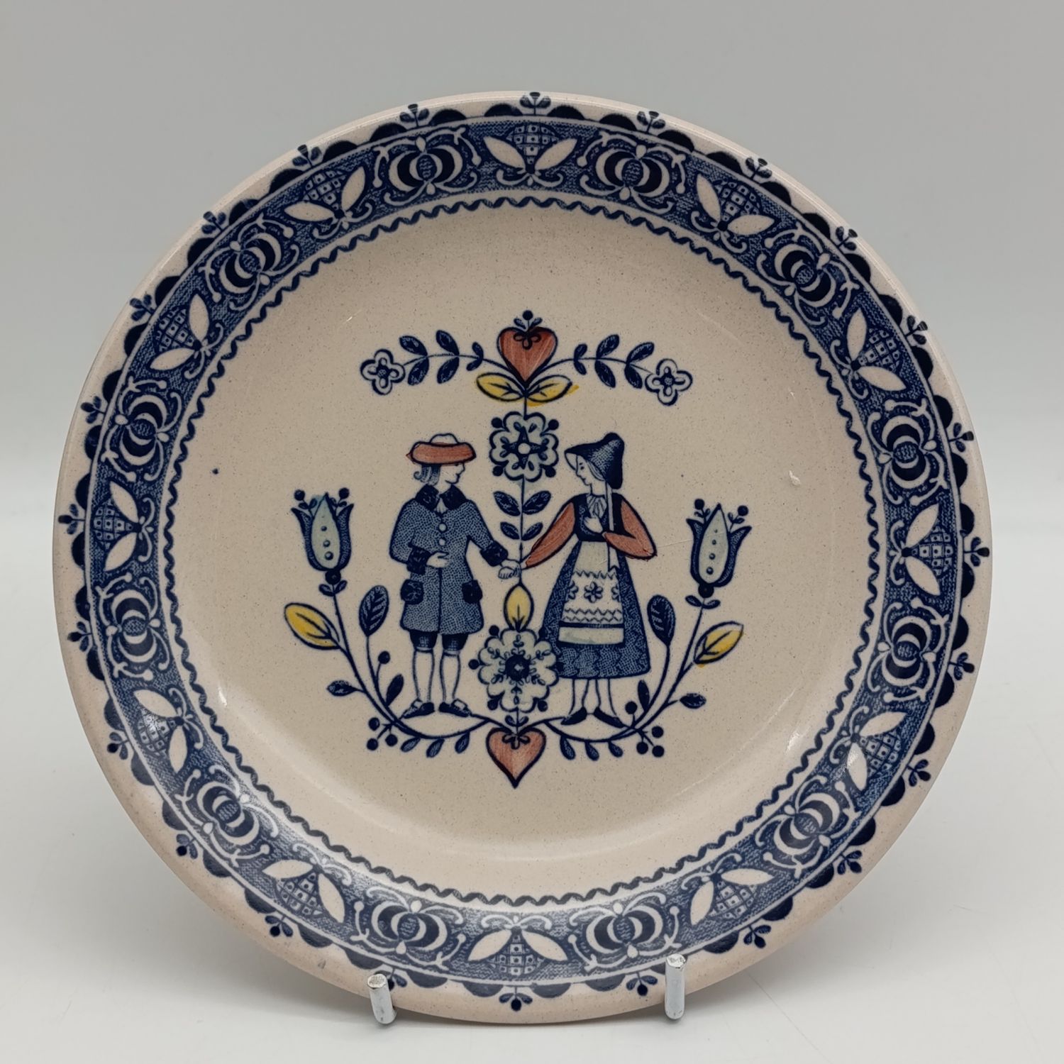 Vintage Johnson Brothers Old Granite Hearts and Flowers porcelain side plate