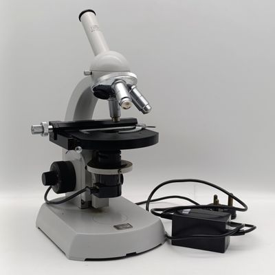 Vintage Carl Zeiss monocular Lab microscope in wooden case - working