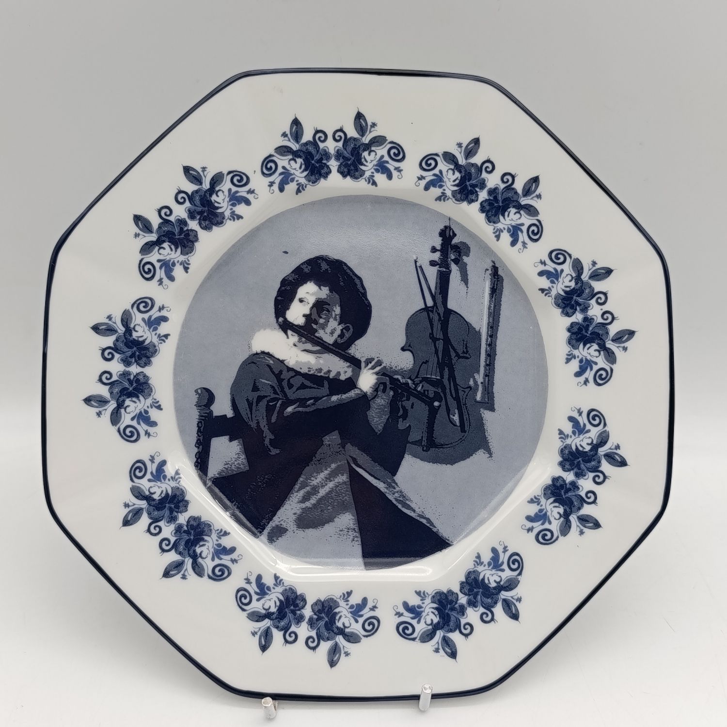 Vintage Delft The Flute player porcelain plate