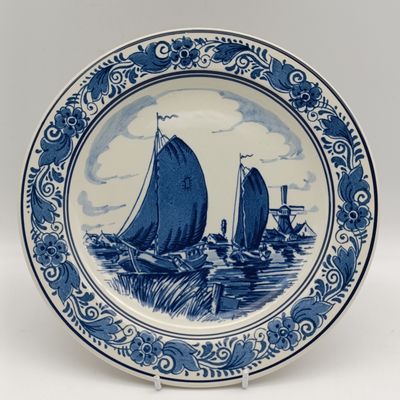 Vintage Blauw Delfts Distel porcelain plate