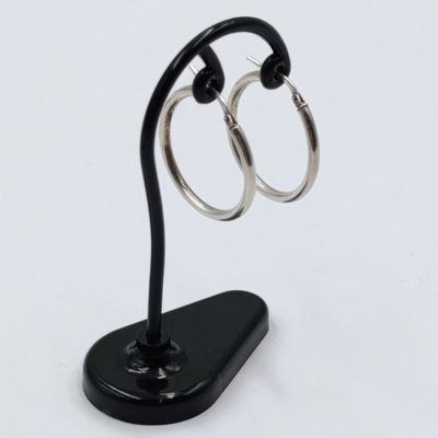 Pair of sterling silver hoop earrings - weighs 2,1 grams