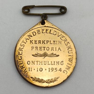 1954 Paul Kruger Standbeeldverskuiwing bronze medallion