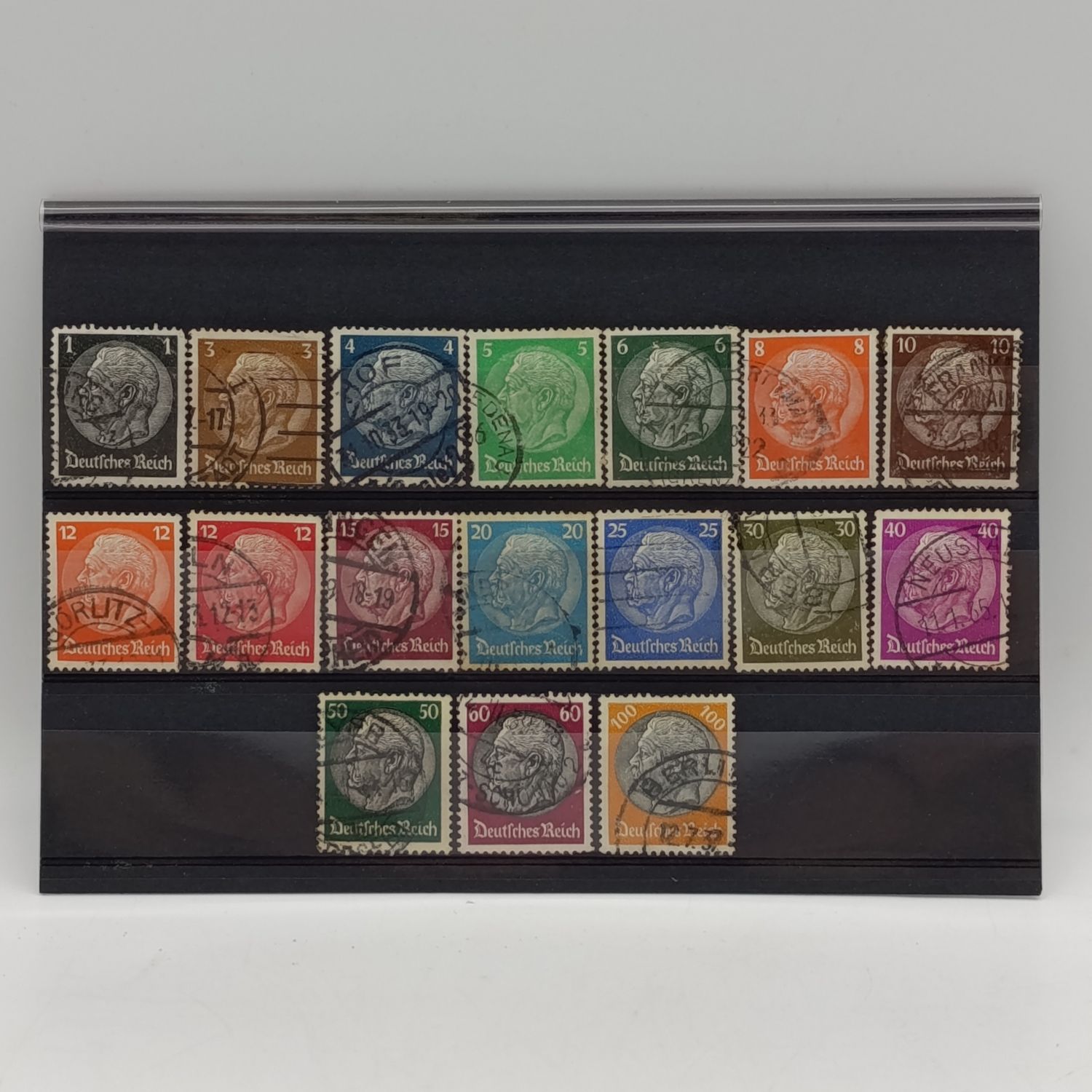 German Empire set of 17 Van Hinderburg used stamps