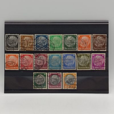 German Empire set of 17 Van Hinderburg used stamps