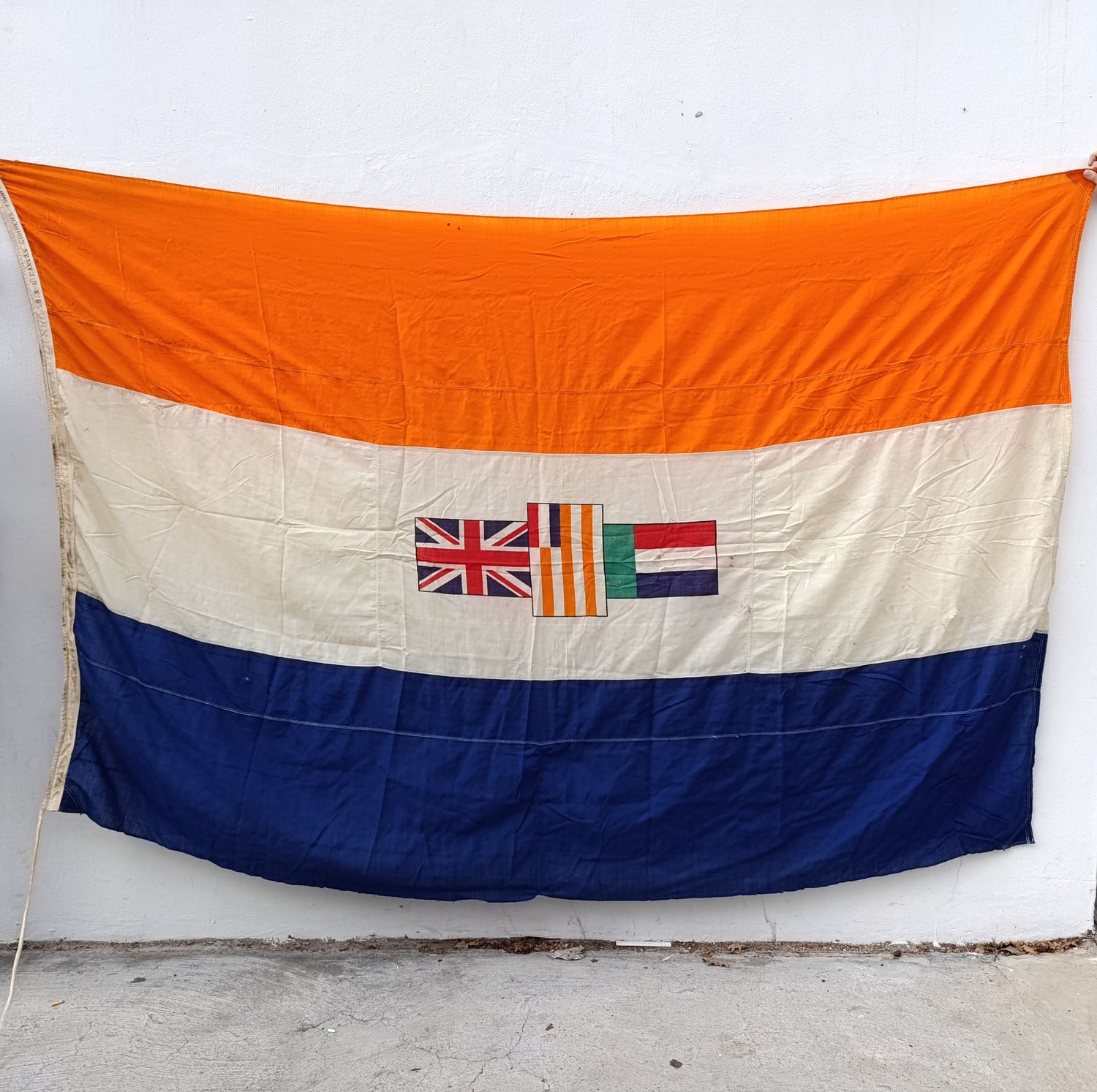 Very Large Old South African Ceremonial flag - small damage - 270x180