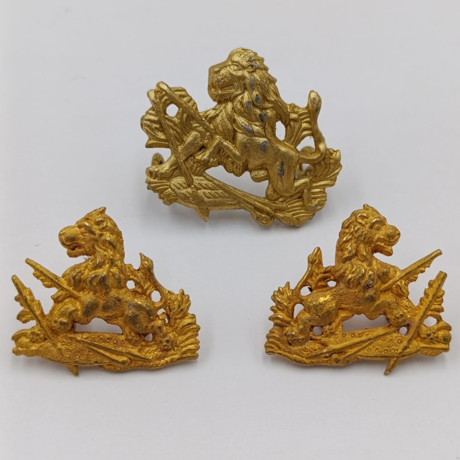 Set of Rhodesian BSAP cap and collar badges